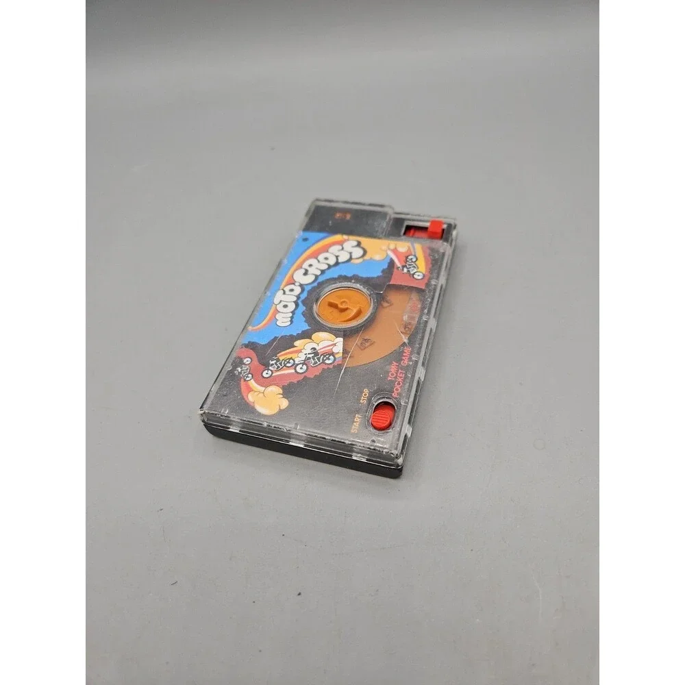 Vintage 1987 Tomy Pocketfuls Moto-Cross Pocket Game Handheld Toy Tested